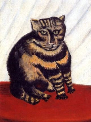The "content" of Jean-Jacques Rosseau’s painting is recognizable as a cat, despite the painting "style"